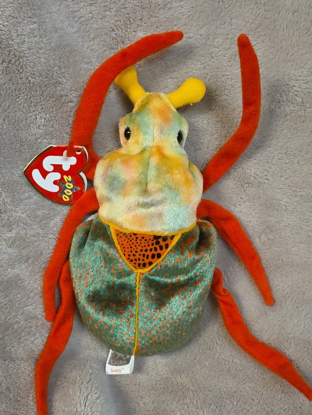 Ty Multicolor Orange & Green Plush Beetle Stuffed Toy